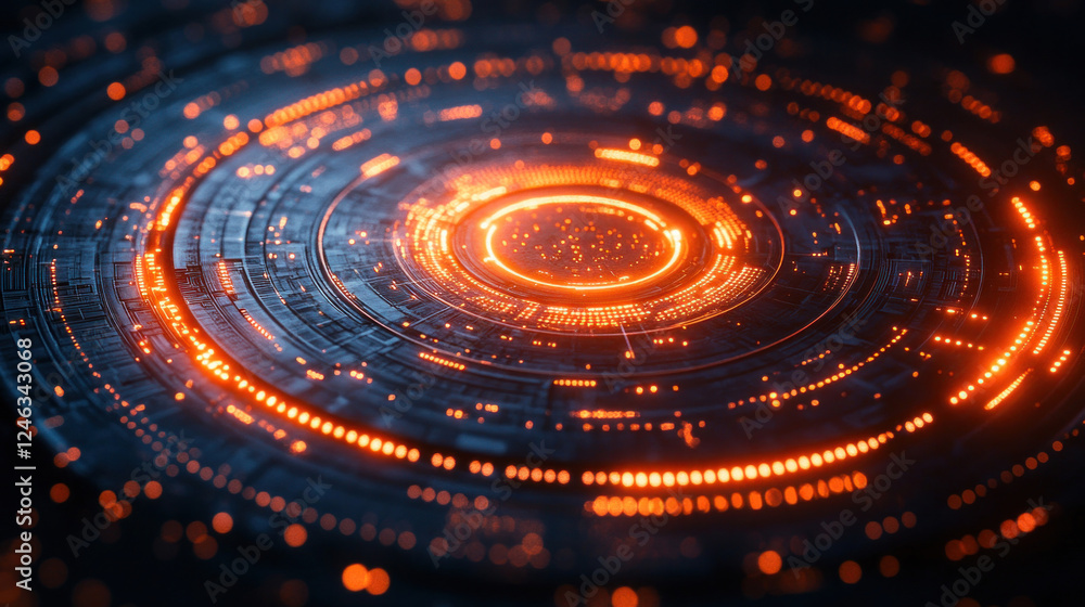 Technology backgrounds featuring futuristic glowing circuits arranged in circular patterns Technology backgrounds featuring futuristic glowing circuits arranged in circular patterns