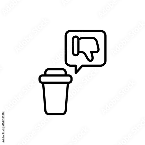 Bad quality drink outline icons, minimalist vector illustration ,simple transparent graphic element .Isolated on white background