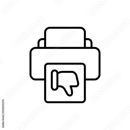 Bad quality printer outline icons, minimalist vector illustration ,simple transparent graphic element .Isolated on white background