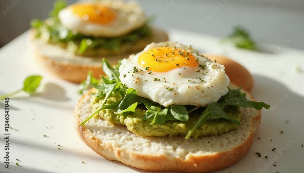 Delicious Avocado Toast with Fried Egg and Arugula Delicious Avocado Toast with Fried Egg and Arugula