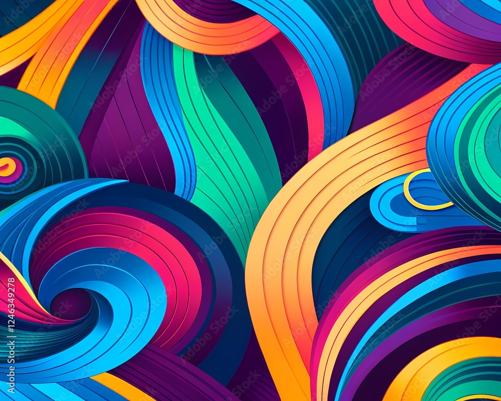 Naklejka premium Psychedelic abstract background with swirls