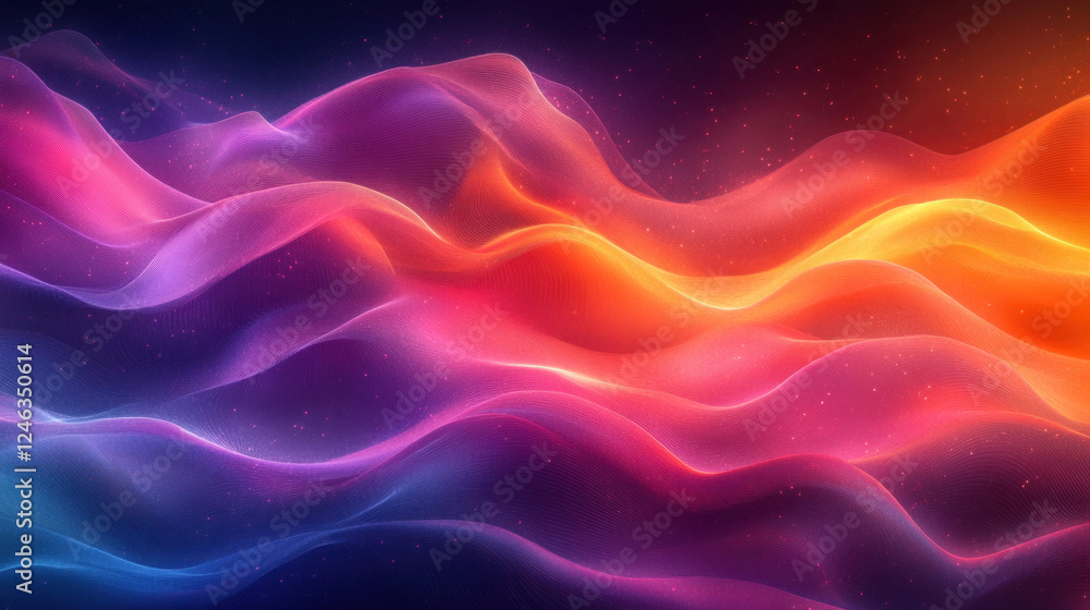 Fototapeta premium Vector backgrounds showcasing clean, overlapping lines forming abstract wave shapes in vibrant hues