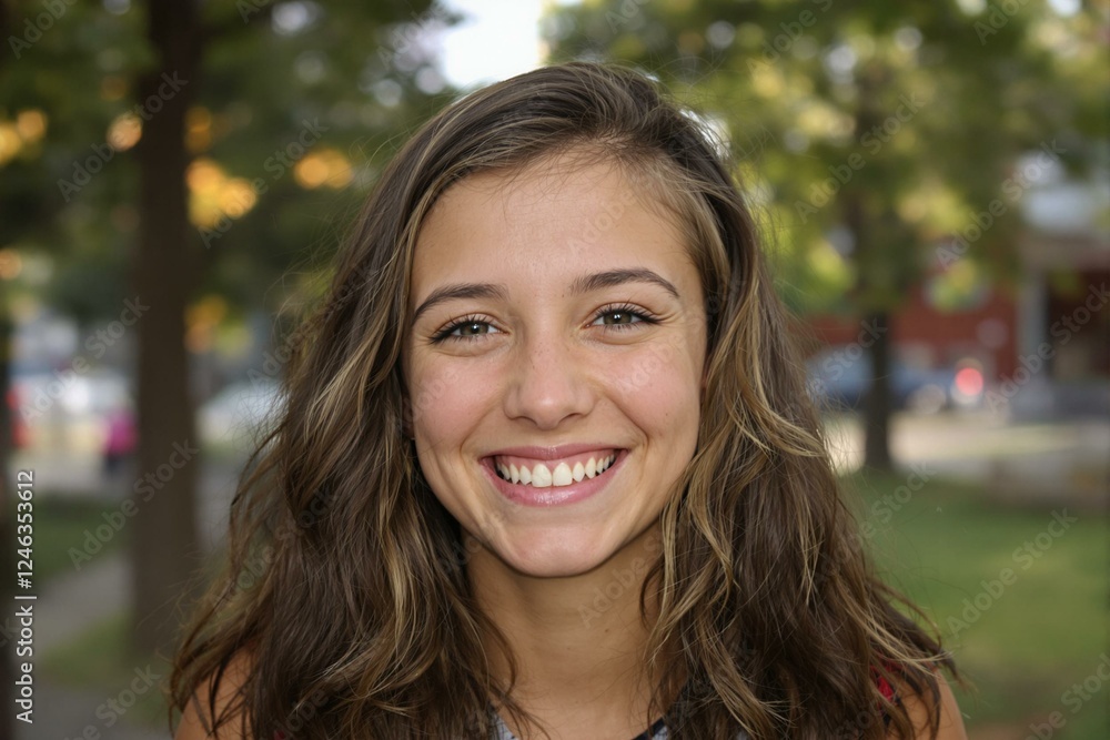 Joyful Teenage Girl Smiling Portrait Joyful Teenage Girl Smiling Portrait