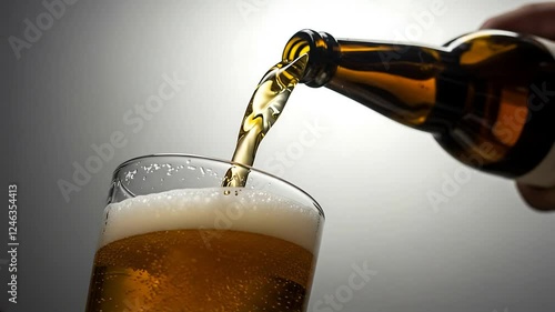 Beer pouring into glass 4K footage. Pouring beer into glass video