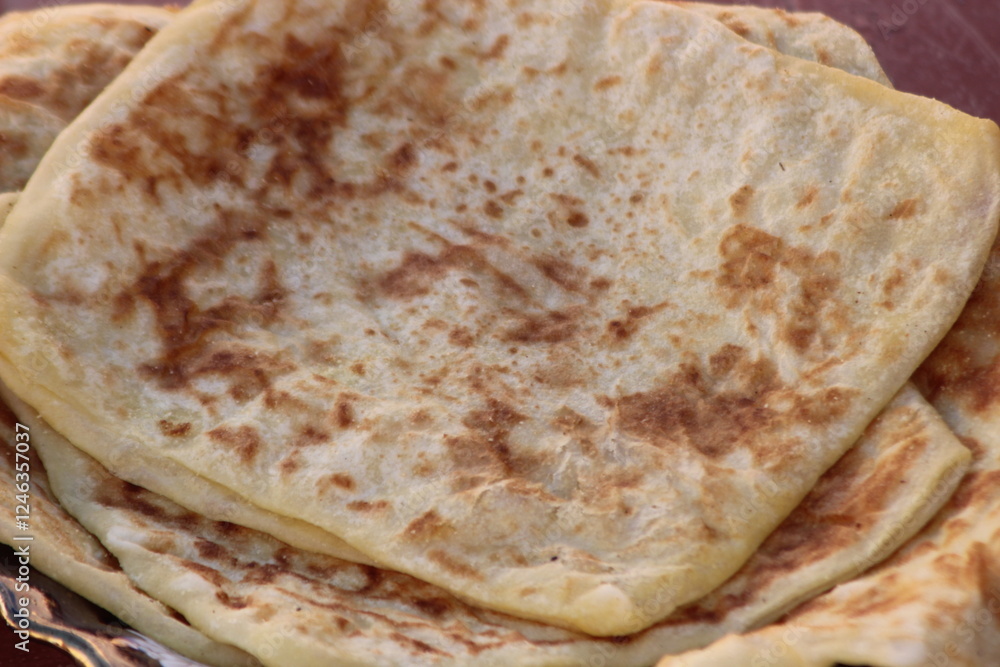 Traditional Moroccan Flatbread known as Msemmen Traditional Moroccan Flatbread known as Msemmen