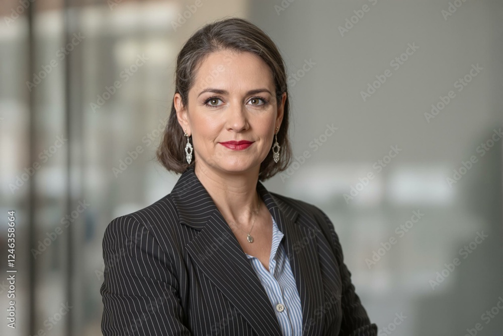 Empowered Confident Businesswoman in Portrait View Empowered Confident Businesswoman in Portrait View