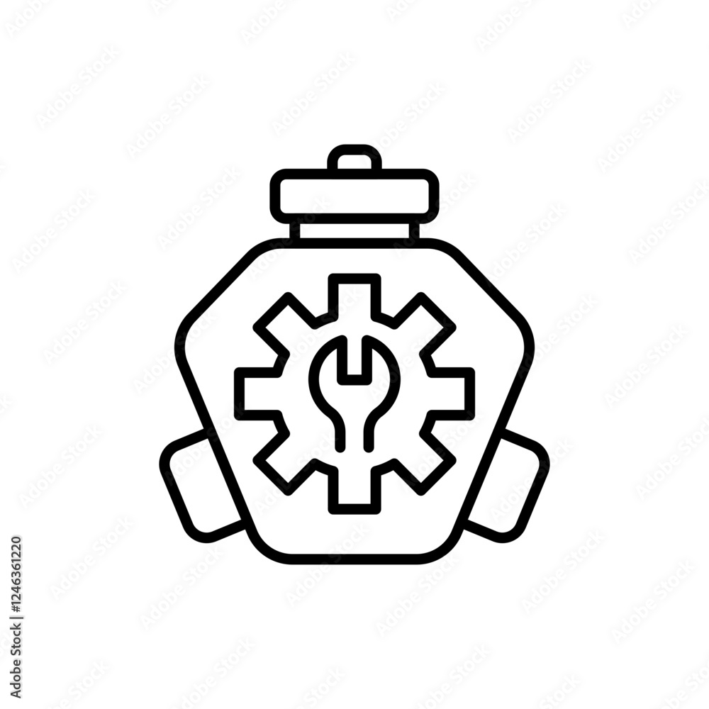 Engine repair outline icons, minimalist vector illustration ,simple transparent graphic element .Isolated on white background Engine repair outline icons, minimalist vector illustration ,simple transparent graphic element .Isolated on white background