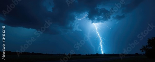 Dark and foreboding stormy night sky with lightning flashing, darkandforeboding, bluishblack, moody