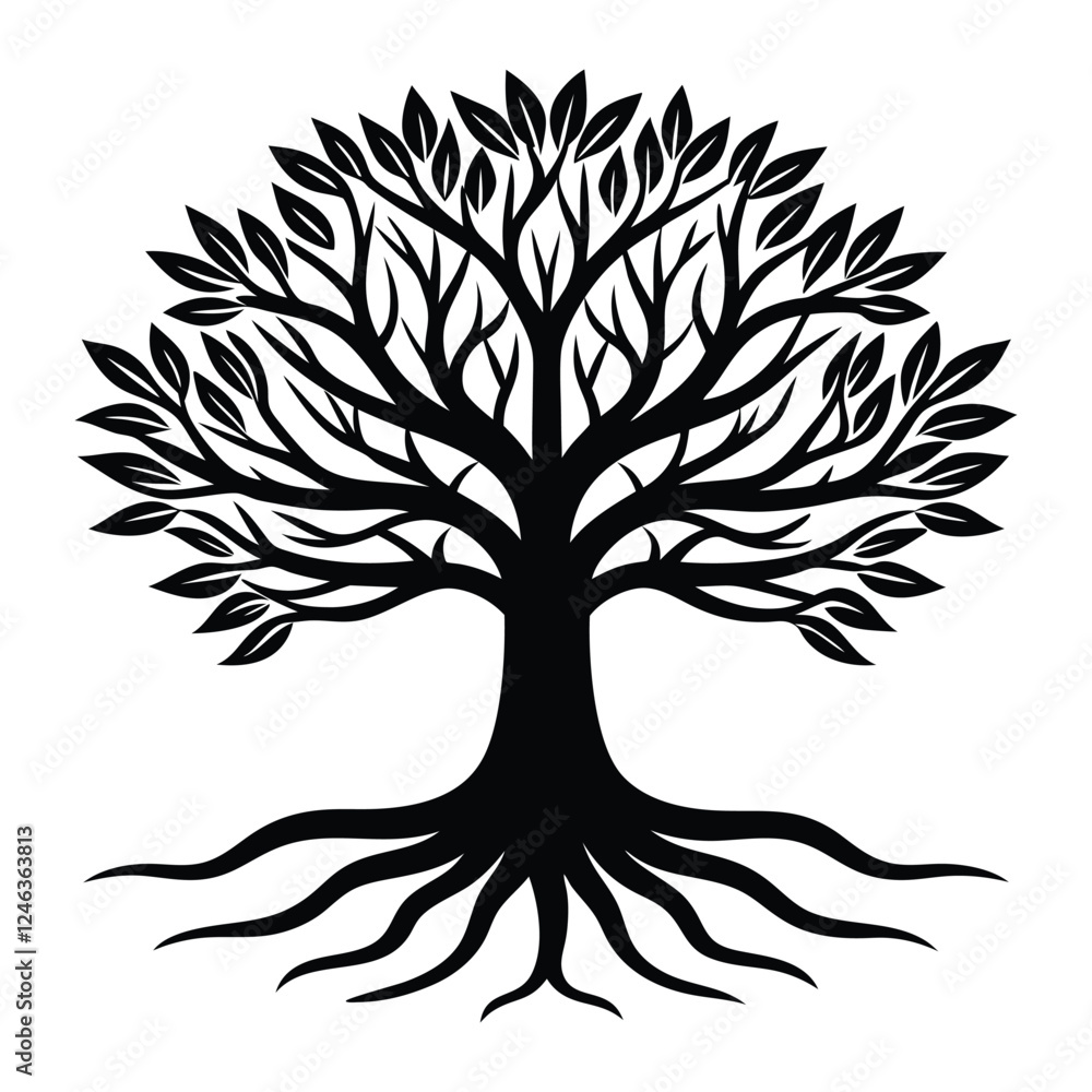 Obraz premium Tree silhouette, Tree PNG