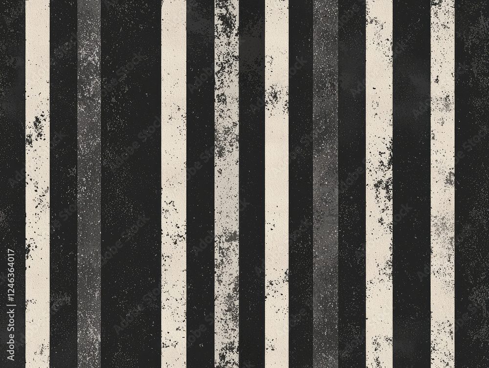 Vertical black and white striped pattern with textured, grunge effect, creating vintage and industrial feel. alternating stripes add dynamic visual interest to design Vertical black and white striped pattern with textured, grunge effect, creating vintage and industrial feel. alternating stripes add dynamic visual interest to design