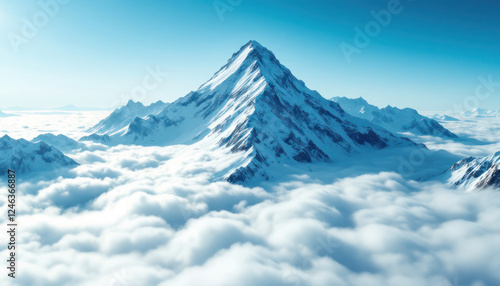 Wallpaper Mural Majestic Snow-Capped Mountain Peak above Clouds Torontodigital.ca