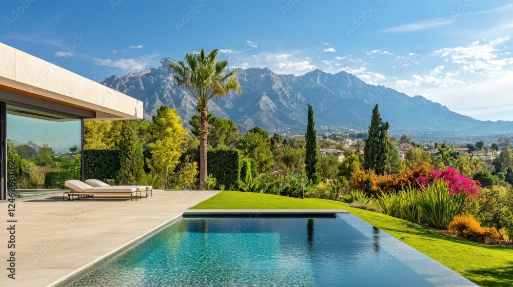 Modern Villa with Infinity Pool Overlooking Scenic Mountain View Modern Villa with Infinity Pool Overlooking Scenic Mountain View