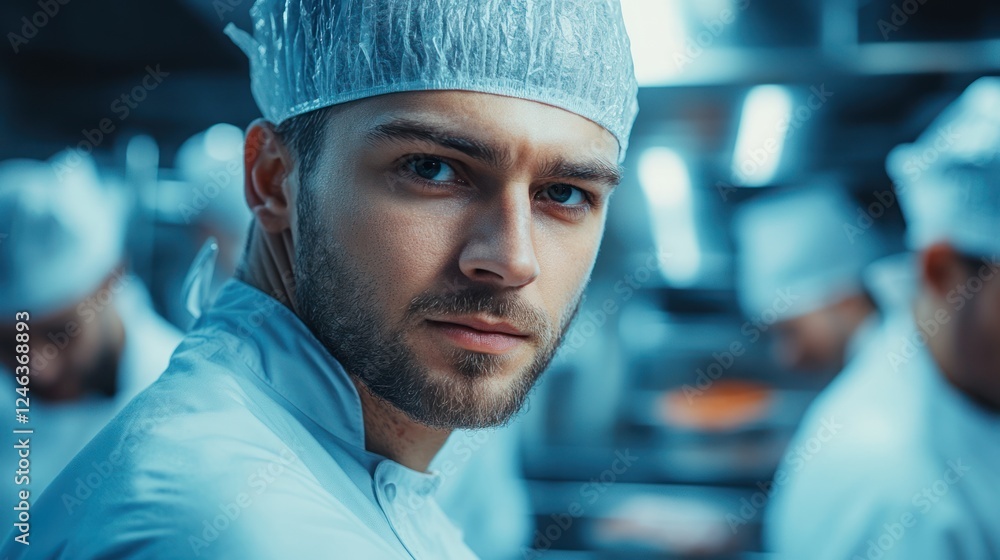 Chef portrait in a professional kitchen. Chef portrait in a professional kitchen.