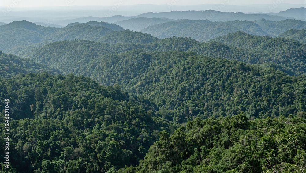 Aerial view of lush green forest spreading across rolling hills a serene and vast natural landscape captured from above Aerial view of lush green forest spreading across rolling hills a serene and vast natural landscape captured from above