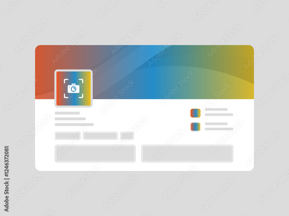 Fototapeta premium Colorful social media LinkedIn cover mockup with modern branding style