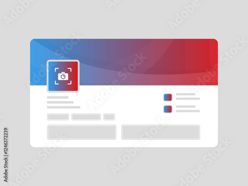 Gradient bokeh LinkedIn page mockup with professional presentation