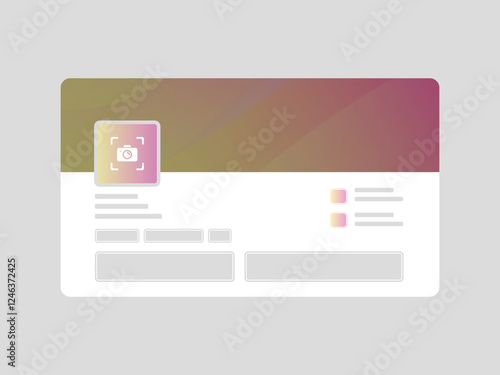 LinkedIn profile page mockup with modern abstract banner template design