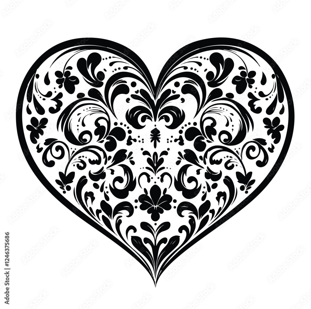 heart with floral pattern