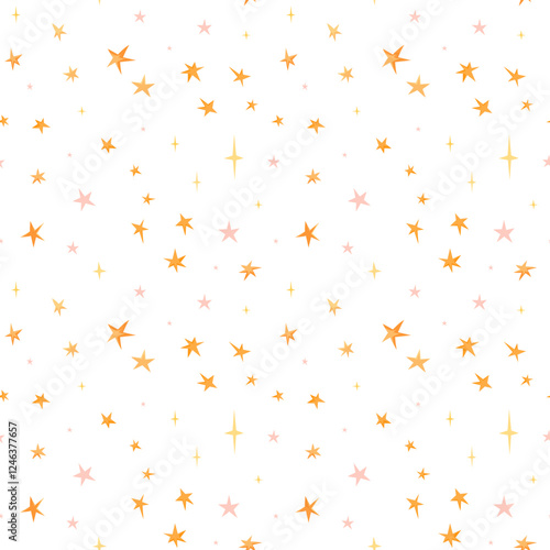 Seamless vector pattern with stars for background, wallpaper, printing, textile design, blanket pattern, decor etc. Star pattern in dulcet style.