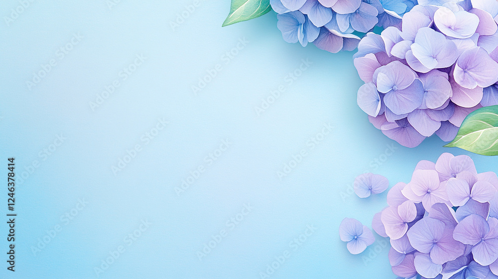 Background of Blooming blue hydrangea Background of Blooming blue hydrangea