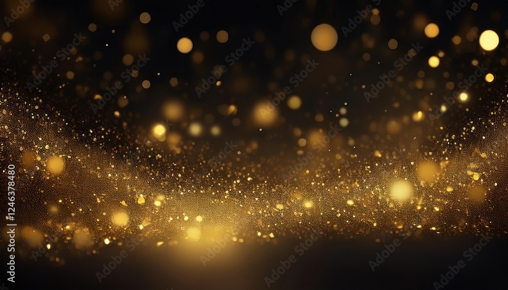 A shimmering background of golden particles against a dark backdrop, creating a magical and festive atmosphere. A shimmering background of golden particles against a dark backdrop, creating a magical and festive atmosphere.