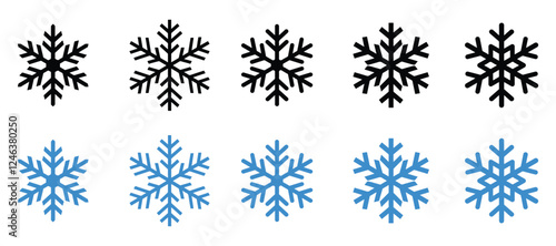 Snowflakes icon set vector. winter snow icon vector. Ice icon. frozen snow icon vector on white background