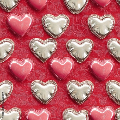 Vintage Dragon-Themed Valentines Day Cards with Heart Shapes and Decorative Patterns