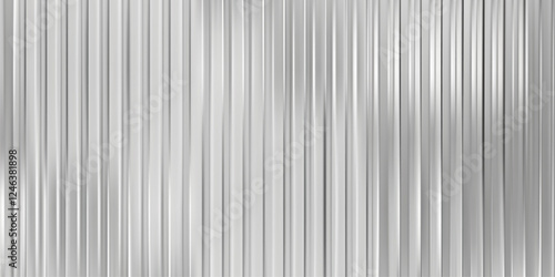 Holograph ice glass texture background. Reed flute pattern effect. Laser ripple abstract line ribbed 3d gradient. Silver frosty reflect striations. Light corrugated transparent window iridescent wall