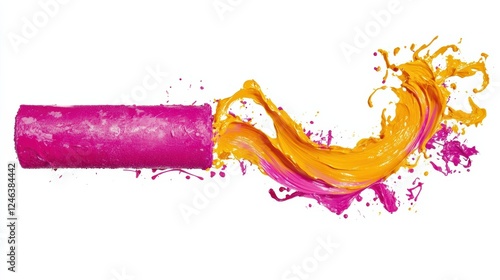 Vibrant paint splash action creative studio art composition colorful environment dynamic viewpoint photo