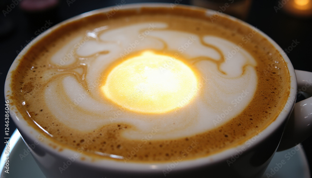 cup of cappuccino with foam cup of cappuccino with foam