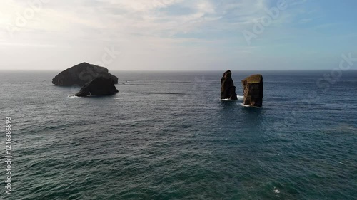 São Miguel Azores. The basalt rocks of Mosteiros rise dramatically from the sea, shaping the raw and untamed beauty of this landscape. Volcanic islands sculpted by time and nature.