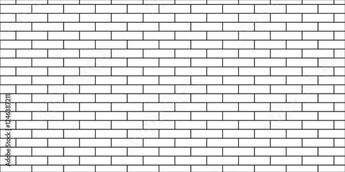 Empty brick wall vector brickwork construction vintage architecture block row black line room, masonry, rough kitchen and bathroom texture background.	