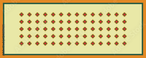 Geometric ethnic oriental seamless pattern traditional Design for background, carpet, wallpaper. clothing,navajo, Batik, wrapping, tribal, fabric, embroidery style, sadu .Vector illustration.