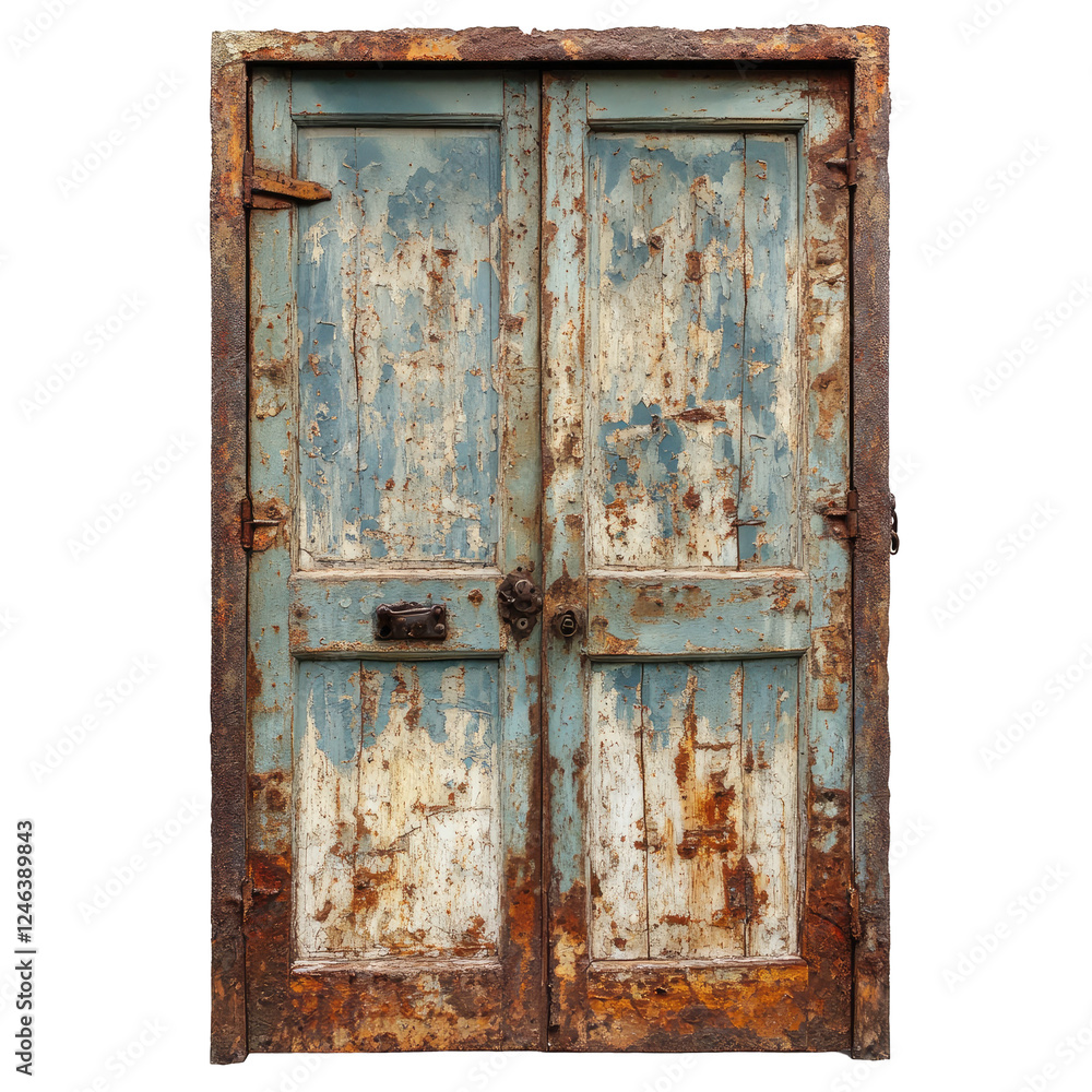 old rusty door isolated on transparent background Remove png, Clipping Path, pen tool old rusty door isolated on transparent background Remove png, Clipping Path, pen tool