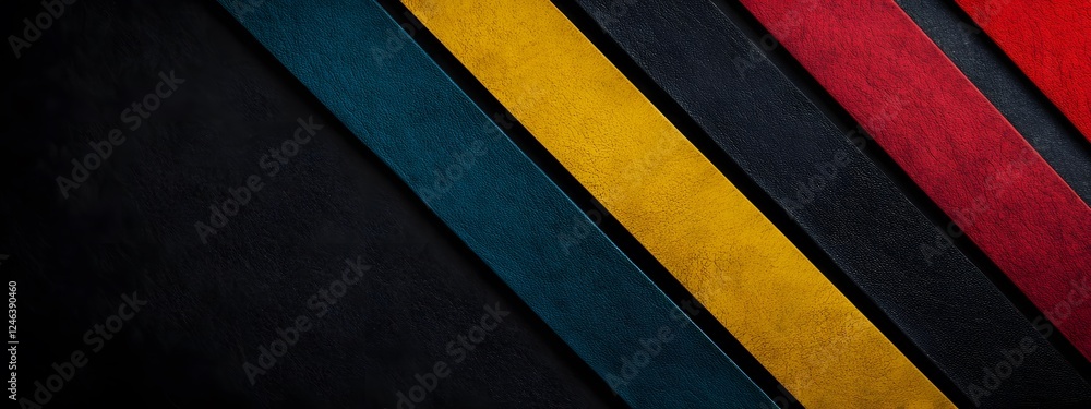 Fototapeta premium Black background with colorful stripes, a simple and minimalistic design 
