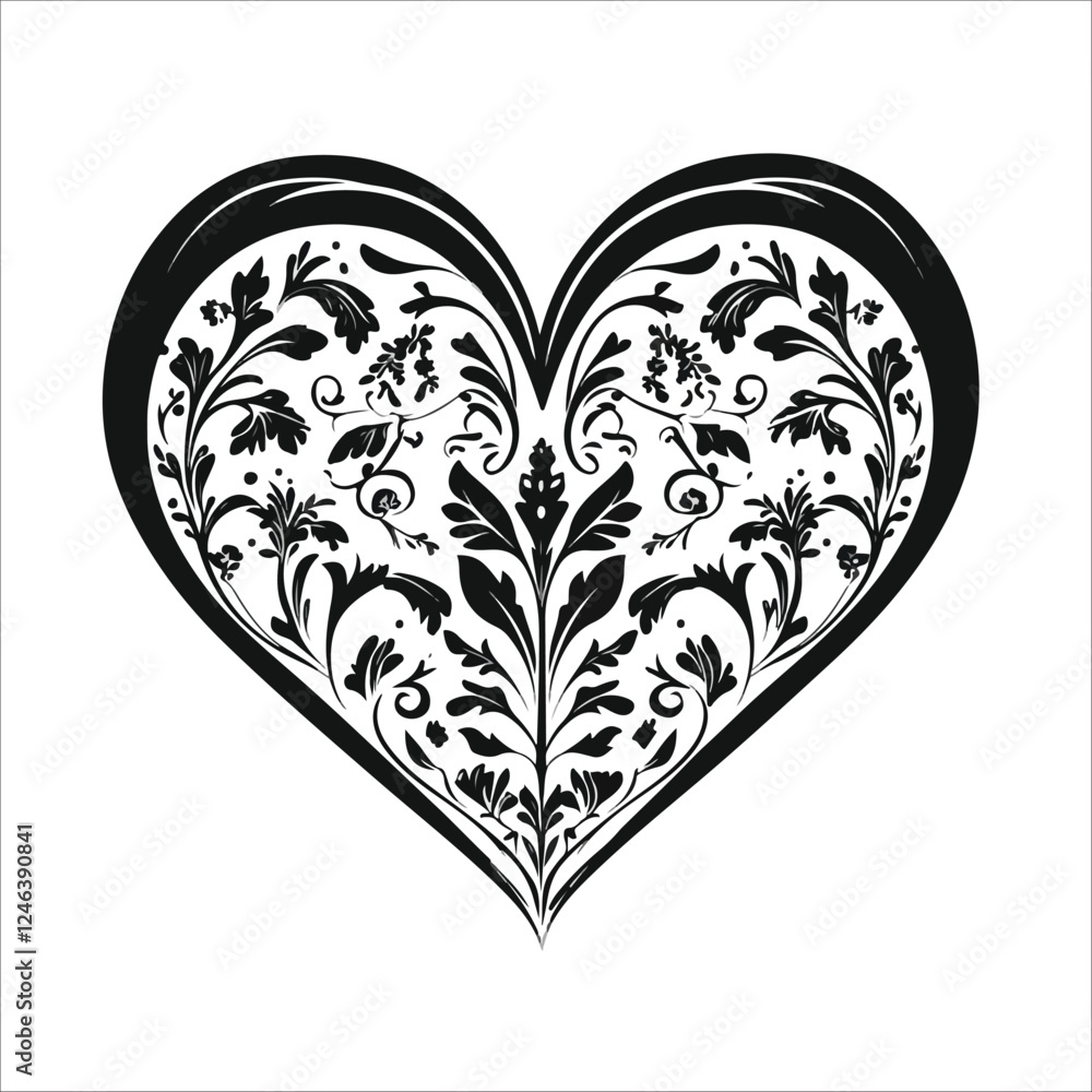 heart with floral pattern