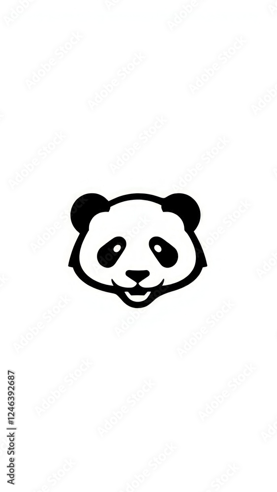 Panda minimalist logo.