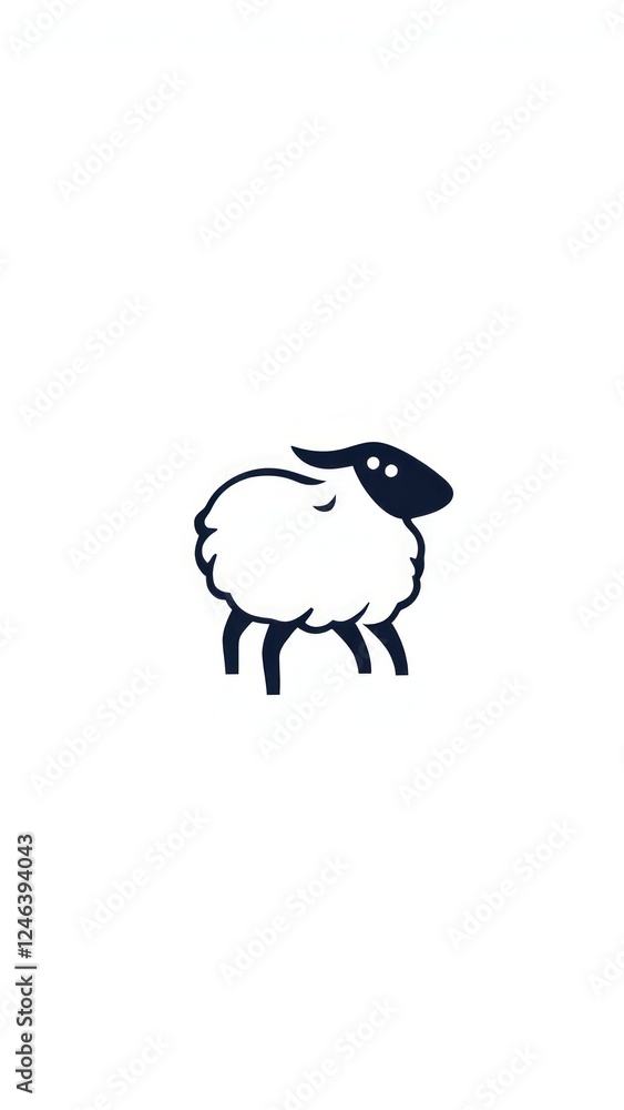 Obraz premium Sheep or Domba minimalist logo.