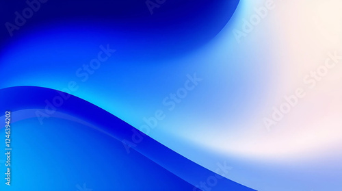 Elegant Blue Gradient Background with Flowing Curves and Soft Waves