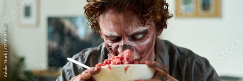 Foto Hungry Zombie Eating Brains In Morning Header