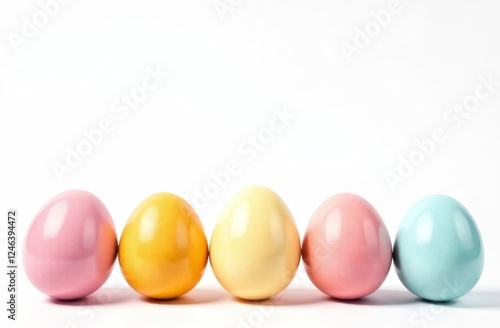 Colorful easter eggs on white background