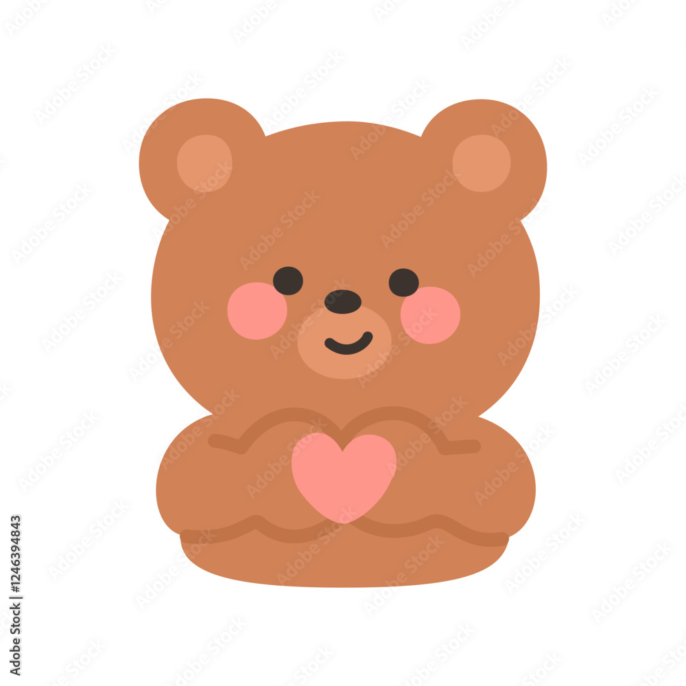 Korean Style Bear Emoji Forming Heart Shape with Hands Korean Style Bear Emoji Forming Heart Shape with Hands