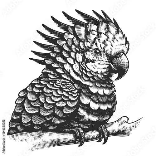 black and white parrot