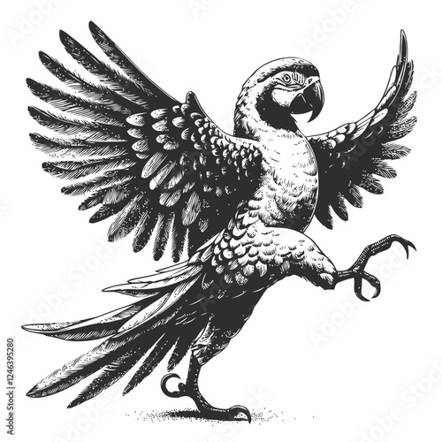 black and white parrot