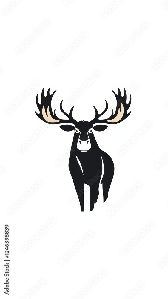Moose or Rusa besar minimalist logo. Moose or Rusa besar minimalist logo.