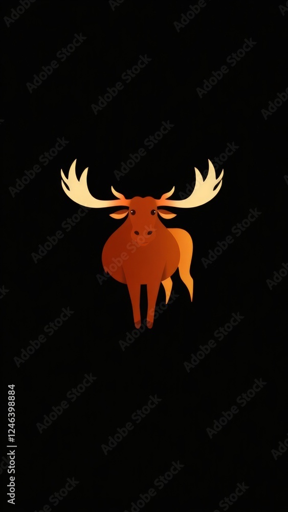 Moose or Rusa besar minimalist logo. Moose or Rusa besar minimalist logo.