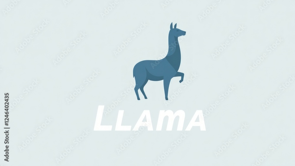 Obraz premium Llama minimalist logo.