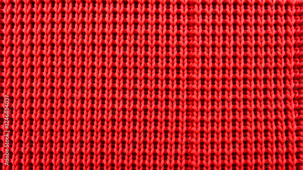 Texture of red knitted fabric as background, closeup. Generative AI Texture of red knitted fabric as background, closeup. Generative AI