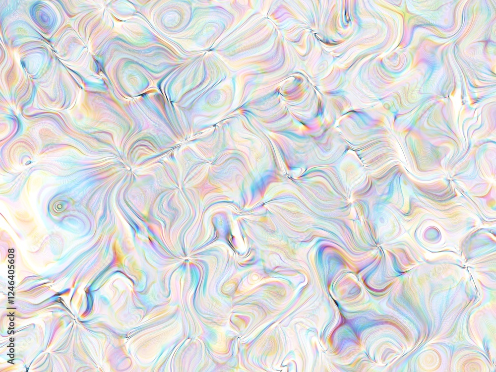 Abstract iridescent background with flowing, pastel swirls and lines. Abstract iridescent background with flowing, pastel swirls and lines.