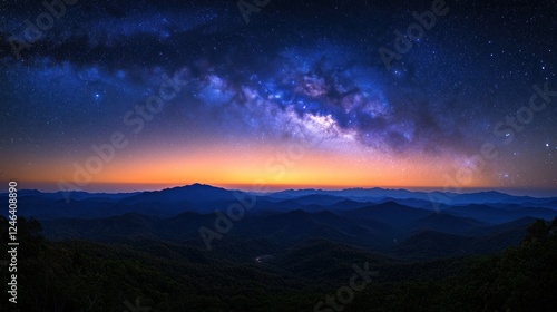 Wallpaper Mural Majestic Milky Way over mountain range at sunrise. Torontodigital.ca